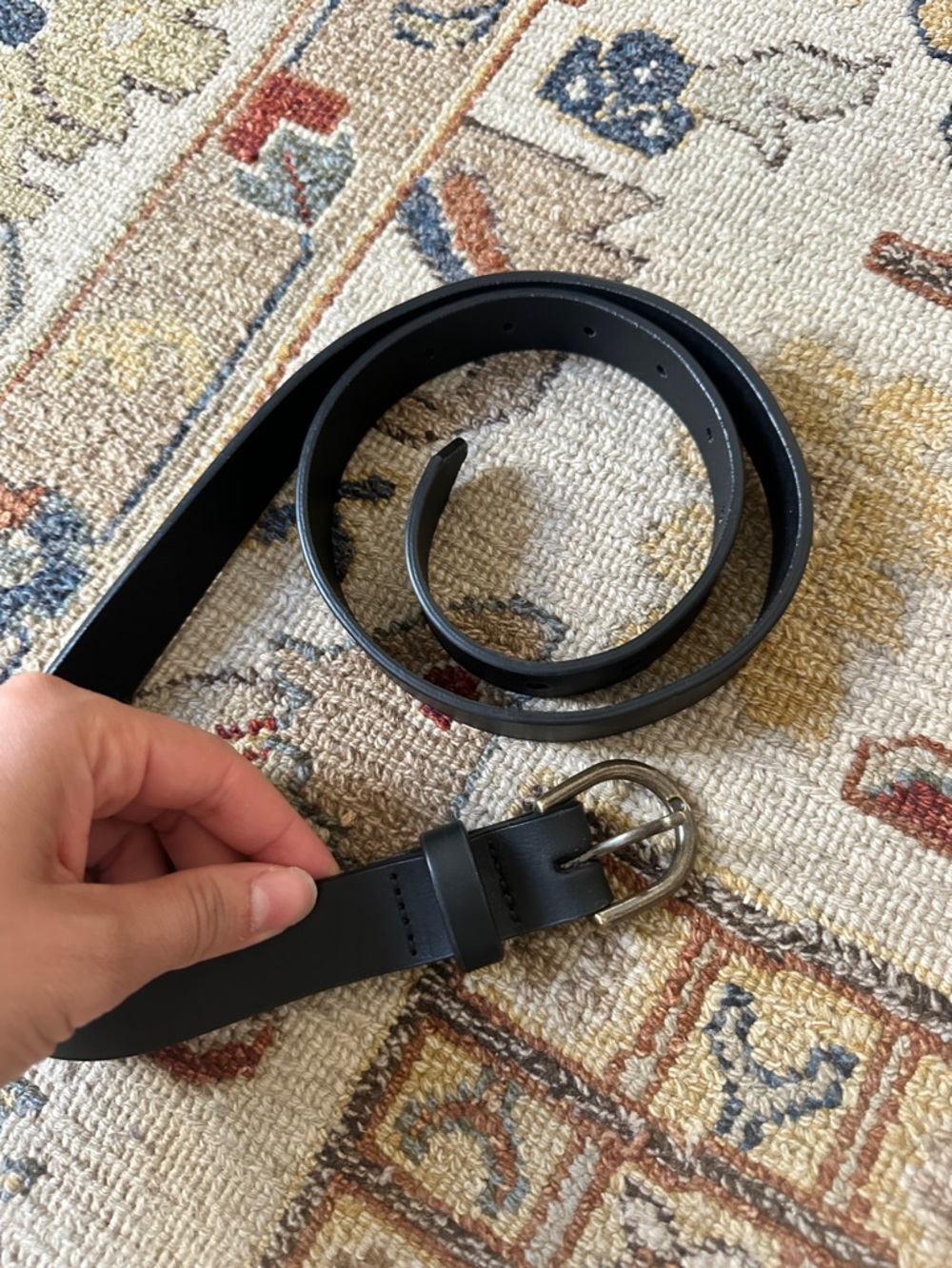 ABLE Black Leather Belt sz L/XL